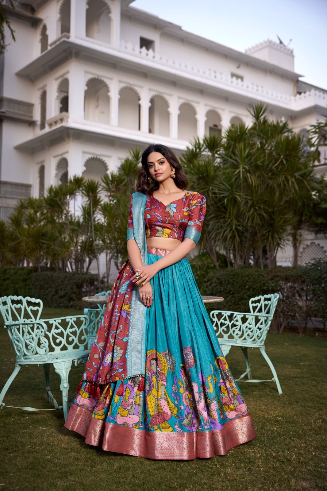 WhatsApp-Image-2025-12-18-at-12.07.41-PM-2.avif Tussar Silk Lehenga Choli with Floral Dupatta - Light Blue - Image 1