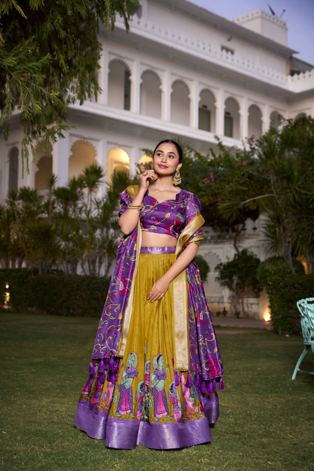 WhatsApp-Image-2025-12-18-at-12.07.43-PM-1.avif Tussar Silk Lehenga Choli with Floral Dupatta - Purple - Image 1