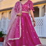 Heavy Jimmy Choo Embroidered Lehenga Choli Set - Pink