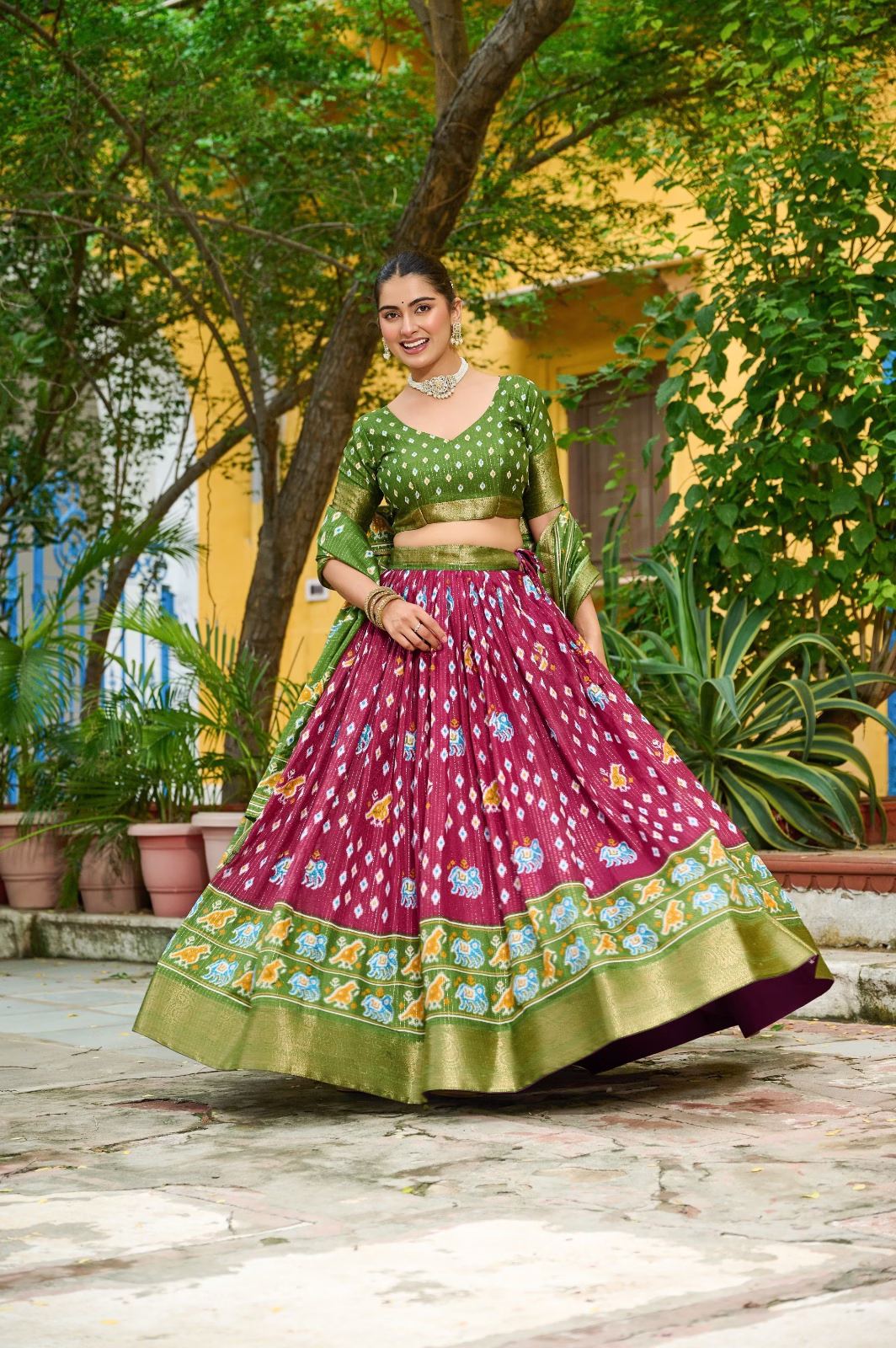 WhatsApp-Image-2026-01-22-at-1.57.22-PM.avif Heavy Lichi Silk Lehenga Choli with Jacquard Border - Purple - Image 1