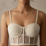 White Premium Pearl Blouse – Designer Hand Work Wear