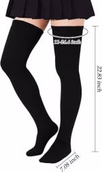 Thigh High Socks for Women Wool Warm Thermal Knit - Image 3