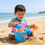 6 Piece Plastic Sand Game Beach Toy Set (Multicolour) - Image 3
