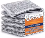 Shopkwik 6 Pack Two Layer Non-Scratch Wire Dishcloth &1pic Gaps Cleaning Brush Scrub Pad, Stainless Steel Scrub  (Regular, Pack of 6)