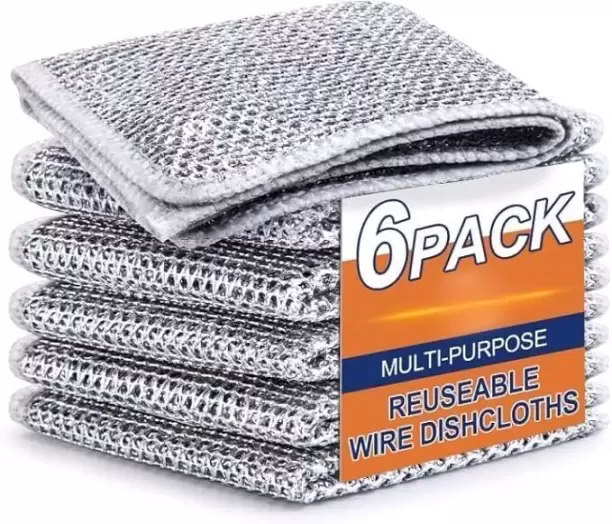 medium-5564-6-purple-dust-original-imahfch8njxuzd4w.avif Shopkwik 6 Pack Two Layer Non-Scratch Wire Dishcloth &1pic Gaps Cleaning Brush Scrub Pad, Stainless Steel Scrub (Regular, Pack of 6) - Image 1