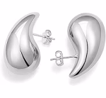 Celebrity Inspired Stylish Gold Silver Plated Teardrop Earrings Dupes for Women Girls Teenagers Trending Oversized Lightweight Statement Waterdrop Earrings